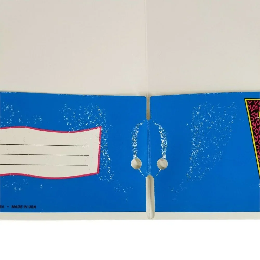 Vintage 80s GITANO Notebook Folder Lot of 2 Denim & Blues and Ears to the Street
